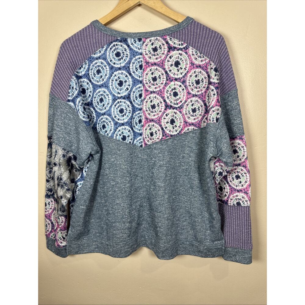 Coldwater Creek Womens Sweatshirt Patchwork Boho Casual - Picture 7 of 9